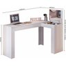Escrivaninha De Canto Com Camarim Jade Branco - Ninho Decor - 3