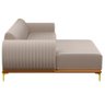 Sofá 230cm 4 Lugares com Chaise Esquerdo Pés Gold Molino C-107 Linho Bege - Domi - 6
