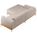 Ver imagem 5 de Sofá 230cm 4 Lugares com Chaise Esquerdo Pés Gold Molino C-107 Linho Bege - Domi