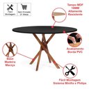 Ver imagem 3 de Mesa de Jantar Redonda 4 Lugares 90cm em Madeira June Preta - Straub Web
