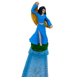 Incensário Régua Cigana em Resina 23 Cm - Selecione a Cor:azul Clara - 2