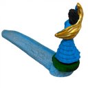 Ver imagem 4 de Incensário Régua Cigana em Resina 23 Cm - Selecione a Cor:azul Clara