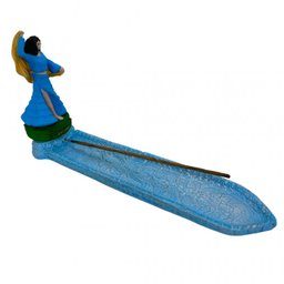 Incensário Régua Cigana em Resina 23 Cm - Selecione a Cor:azul Clara - 1
