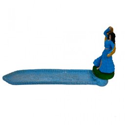 Incensário Régua Cigana em Resina 23 Cm - Selecione a Cor:azul Clara - 5