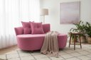 Ver imagem 2 de Namoradeira Sofá Feijão Suria 150cm Orgânica Suede Rosa