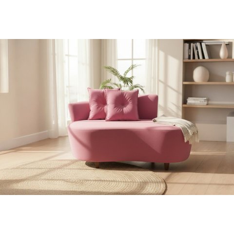 Namoradeira Sofá Feijão Suria 150cm Orgânica Suede Rosa