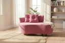 Ver imagem 1 de Namoradeira Sofá Feijão Suria 150cm Orgânica Suede Rosa