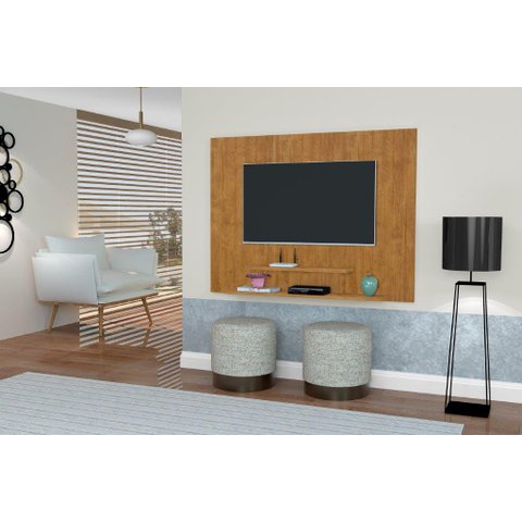 Painel Topázio com Prateleiras para Tv até 46'' Polegadas Cor Ipê
