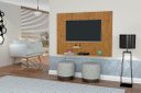 Ver imagem 1 de Painel Topázio com Prateleiras para Tv até 46'' Polegadas Cor Ipê