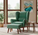 Ver imagem 1 de Poltrona Dekorien Milena Jacar Verde Courano com Puff Premium Decoração