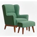 Ver imagem 2 de Poltrona Dekorien Milena Jacar Verde Courano com Puff Premium Decoração