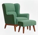 Ver imagem 2 de Poltrona Dekorien Milena Jacar Verde Courano com Puff Premium Decoração