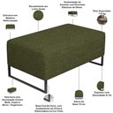 Ver imagem 4 de Puff Decorativo Sala de Estar Cléo 90cm Base de Ferro Preto W01 Linho Verde- Lyam Decor