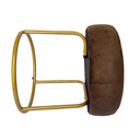 Ver imagem 3 de Puff Decor Veludo Marrom Dourado Redondo Puff Sala Quarto Penteadeira