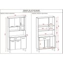 Ver imagem 4 de Armário de Cozinha 6 Portas 1 Gaveta Golden Cinza/Freijó/Gris