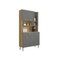 Ver imagem 3 de Armário de Cozinha 6 Portas 1 Gaveta Golden Cinza/Freijó/Gris