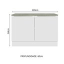Ver imagem 3 de Balcão de Pia 120 cm 2 Portas Branco/Branco Veludo Lux Madesa