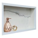 Ver imagem 5 de Nicho Porcelanato Banheiro Branco Calacata 60x32cm