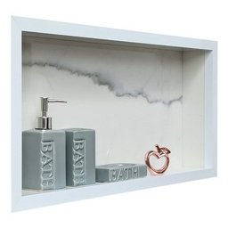 Nicho Porcelanato Banheiro Branco Calacata 60x32cm - 6