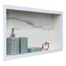 Nicho Porcelanato Banheiro Branco Calacata 60x32cm - 6