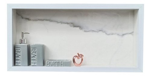 Nicho Porcelanato Banheiro Branco Calacata 60x32cm - 2
