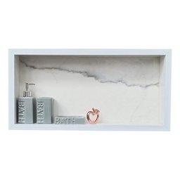 Nicho Porcelanato Banheiro Branco Calacata 60x32cm - 2