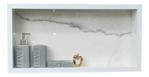 Nicho Porcelanato Banheiro Branco Calacata 60x32cm - 3