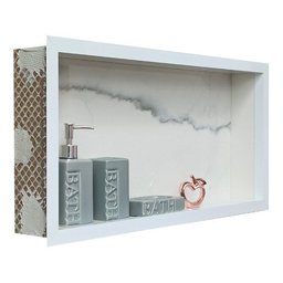 Nicho Porcelanato Banheiro Branco Calacata 60x32cm - 8