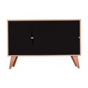Ver imagem 1 de Aparador Buffet Retrô Murano 3 Portas MDP 115cm Carvalho e Preto Mercado Das Prateleiras