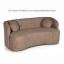 Ver imagem 3 de Sofá com Chaise Ilhéus 3 Lugares Fixo 180cm Marrom Bouclê