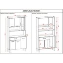 Ver imagem 4 de Armário de Cozinha 6 Portas 1 Gaveta Golden Branco/Freijó/Supremo/Cp- Ripado