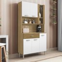 Ver imagem 1 de Armário de Cozinha 6 Portas 1 Gaveta Golden Branco/Freijó/Supremo/Cp- Ripado