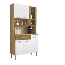 Ver imagem 3 de Armário de Cozinha 6 Portas 1 Gaveta Golden Branco/Freijó/Supremo/Cp- Ripado