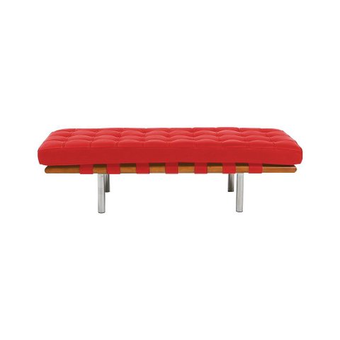 Banco Capri Barcelona 1,80m Couro Sintético Vermelho