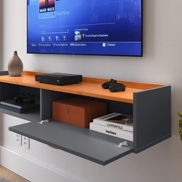 Rack Tv Smart Suspenso Home Decor 1 Porta Nicho Decoração Sala Quarto Compacto 1.20 - Rpm Móveis - 5