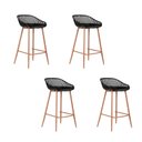 Ver imagem 1 de Kit com 4 Banquetas Monaco Média para Cozinha em Polipropileno e Base em Aço Pintado - Cor Preto