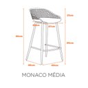 Ver imagem 2 de Kit com 4 Banquetas Monaco Média para Cozinha em Polipropileno e Base em Aço Pintado - Cor Preto