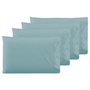 Kit 6 Fronhas Ponto Palito Percal 600 Fios Callandra cor:azul