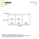 Ver imagem 3 de Armário Aéreo de Cozinha em Aço 120cm 3 Portas Vênus