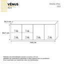 Ver imagem 4 de Armário Aéreo de Cozinha em Aço 150cm 4 Portas Vênus 