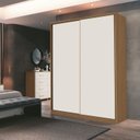 Ver imagem 1 de Guarda Roupa Modulado 2 Portas 3 Gavetas 100% MDF Decor Marrom/Off White/Freijó