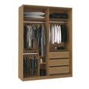 Ver imagem 2 de Guarda Roupa Modulado 2 Portas 3 Gavetas 100% MDF Decor Marrom/Off White/Freijó