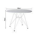 Ver imagem 3 de Mesa de Jantar Redonda Branca 90cm com 4 Poltronas Brancas Ferro Branco Cor: Branco