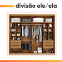 Ver mais imagens de Guarda Roupas Casal 2 Portas de Correr com Espelho 100% Mdf 6 Gavetas Firenze