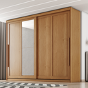 Ver imagem 3 de Guarda Roupas Casal 2 Portas de Correr com Espelho 100% Mdf 6 Gavetas Firenze