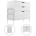 Ver imagem 2 de Cômoda Retrô Marrom Nature com 3 Gavetas Oasis:branco