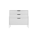 Ver imagem 4 de Cômoda Retrô Marrom Nature com 3 Gavetas Oasis:branco