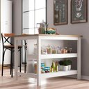 Ver imagem 4 de Bancada Ilha Cozinha 2 Prateleiras 120x80 Cm Cd1019 Branco Dtall