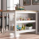 Ver imagem 3 de Bancada Ilha Cozinha 2 Prateleiras 120x80 Cm Cd1019 Branco Dtall