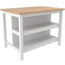 Ver imagem 1 de Bancada Ilha Cozinha 2 Prateleiras 120x80 Cm Cd1019 Branco Dtall